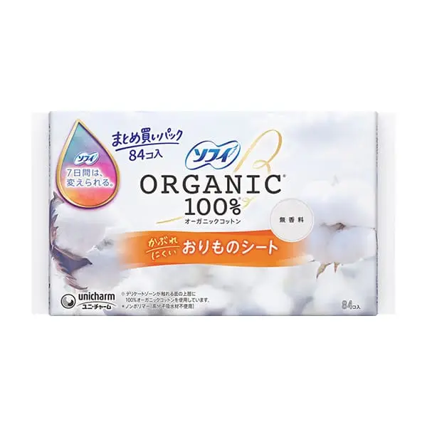 ソフィおりものシートオーガニックコットン無香料84枚