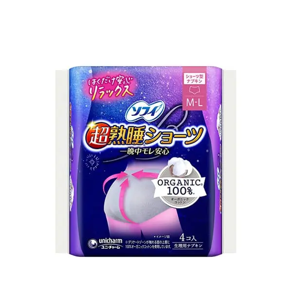 ソフィ 超熟睡 ショーツ オーガニックコットン ML 4枚