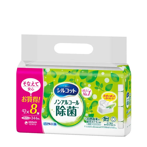 シルコット ノンアルコール除菌 ウェットティッシュ 詰替43枚×8個